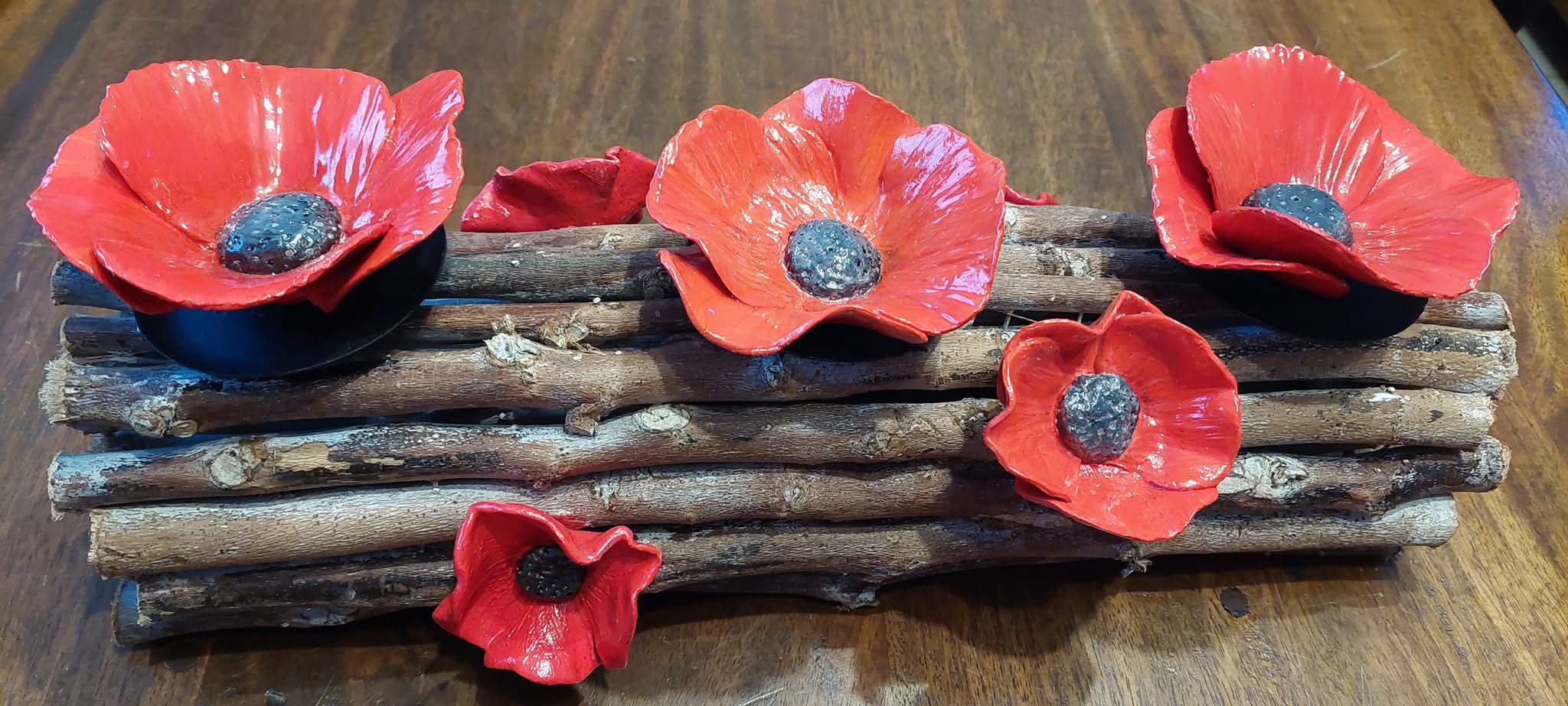 Bûche coquelicots