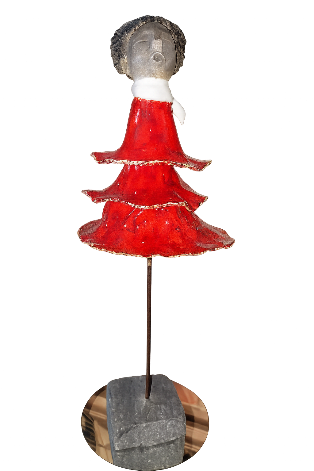 La dame en robe rouge